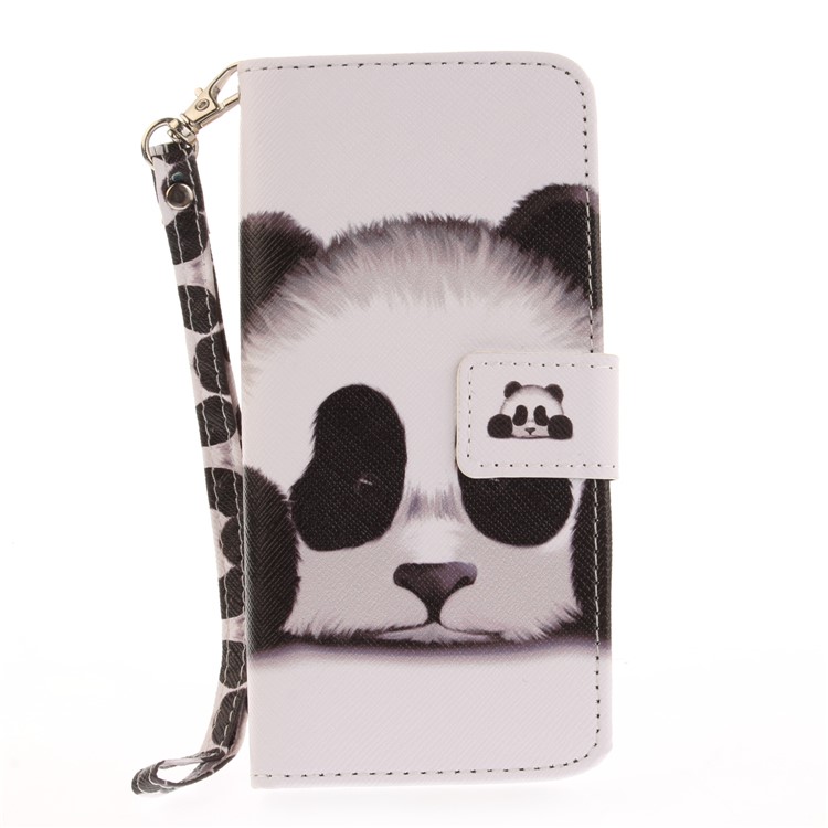 Pattern Printing Leather Wallet Case for Samsung Galaxy S8 SM-G950 - Adorable Panda-2
