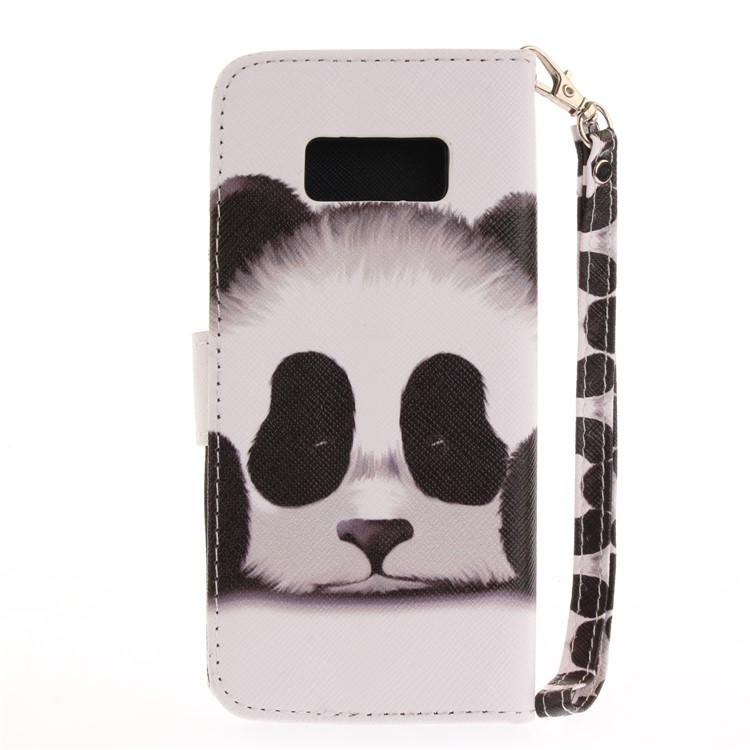 Pattern Printing Leather Wallet Case for Samsung Galaxy S8 SM-G950 - Adorable Panda-3