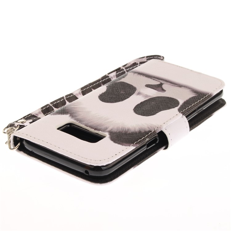 Pattern Printing Leather Wallet Case for Samsung Galaxy S8 SM-G950 - Adorable Panda-5