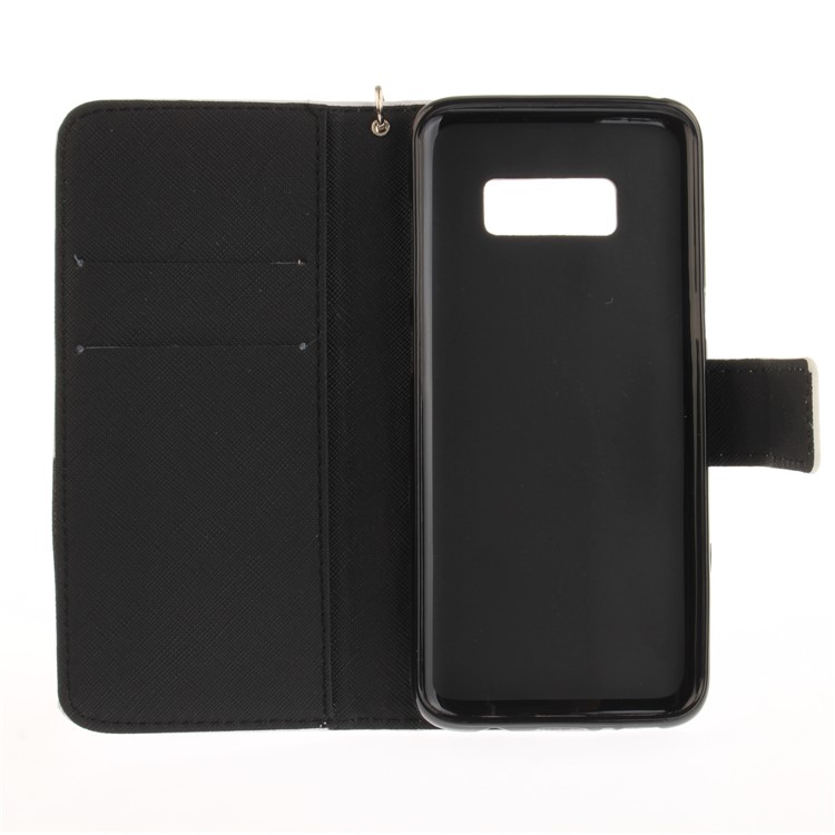 Pattern Printing Leather Wallet Case for Samsung Galaxy S8 SM-G950 - Adorable Panda-8