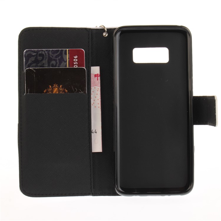 Pattern Printing Leather Wallet Case for Samsung Galaxy S8 SM-G950 - Adorable Panda-9