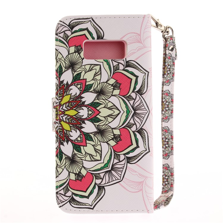 Pattern Printing Stand Leather Wallet Case for Samsung Galaxy S8 SM-G950 - Beautiful Flowers-3