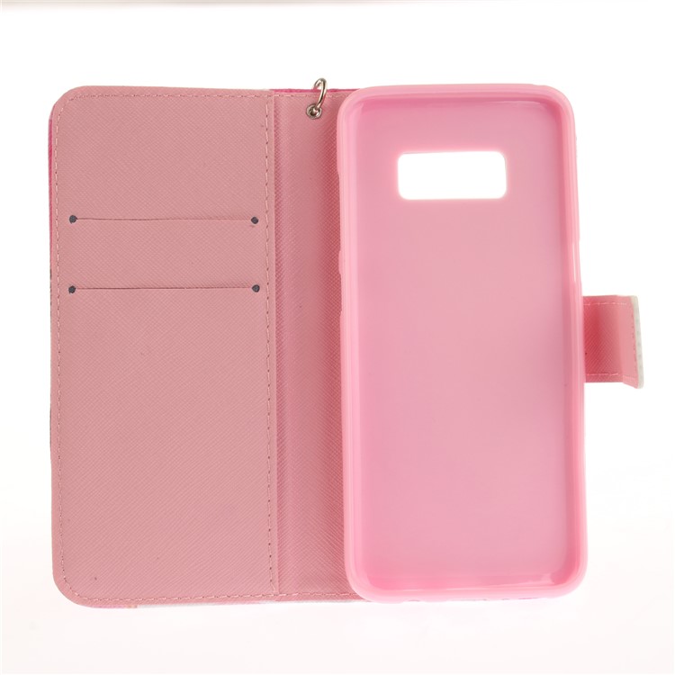 Pattern Printing Stand Leather Wallet Case for Samsung Galaxy S8 SM-G950 - Beautiful Flowers-8