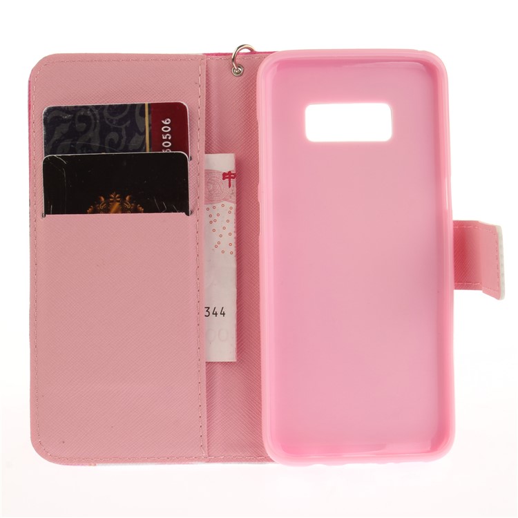 Pattern Printing Stand Leather Wallet Case for Samsung Galaxy S8 SM-G950 - Beautiful Flowers-9