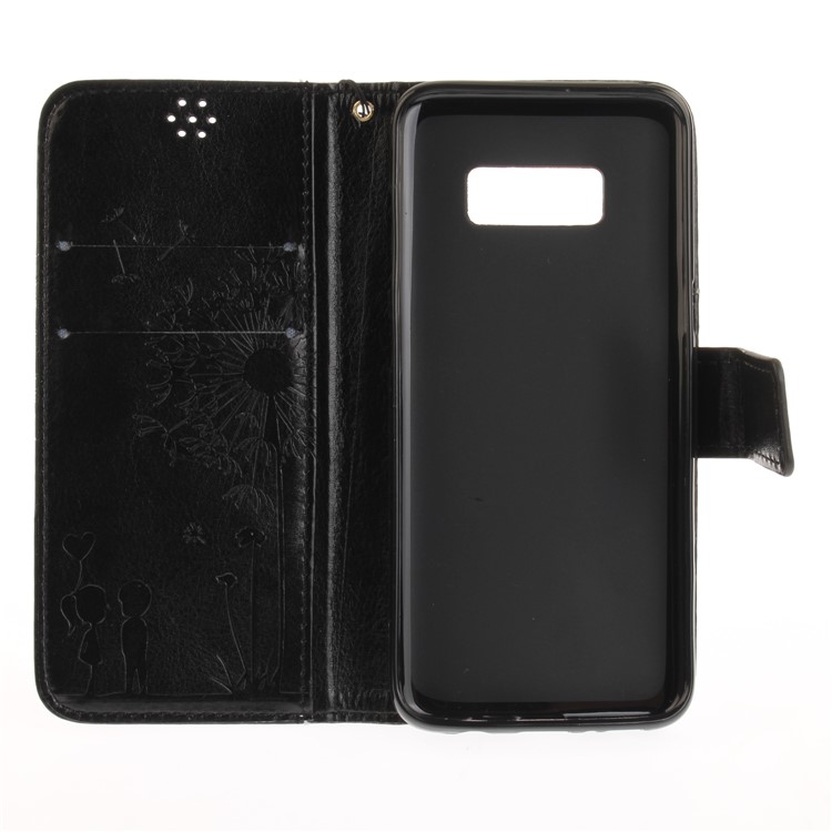 Imprint Dandelion and Lovers Leather Wallet Case for Samsung Galaxy S8+ SM-G955 - Black-10