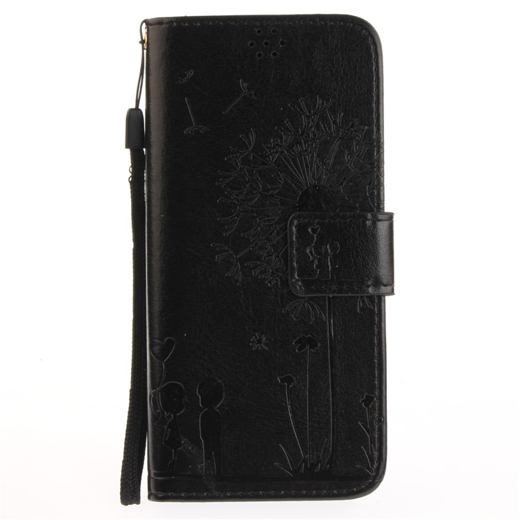 Imprint Dandelion and Lovers Leather Wallet Case for Samsung Galaxy S8+ SM-G955 - Black-2