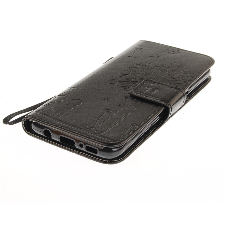 Imprint Dandelion and Lovers Leather Wallet Case for Samsung Galaxy S8+ SM-G955 - Black-4