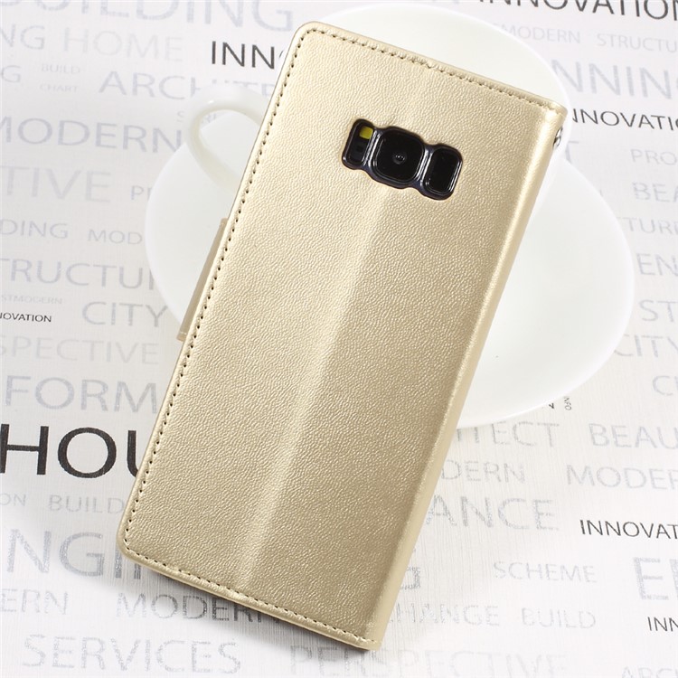 MERCURY GOOSPERY Bravo Diary Leather Case Phone Cover for Samsung Galaxy S8 G950 - Gold-2