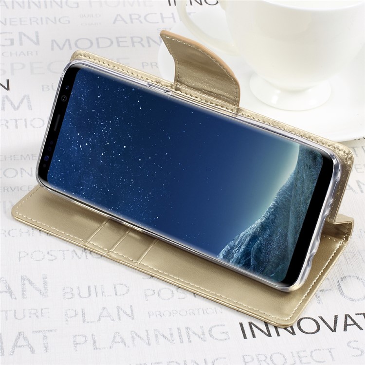 MERCURY GOOSPERY Bravo Diary Leather Case Phone Cover for Samsung Galaxy S8 G950 - Gold-4