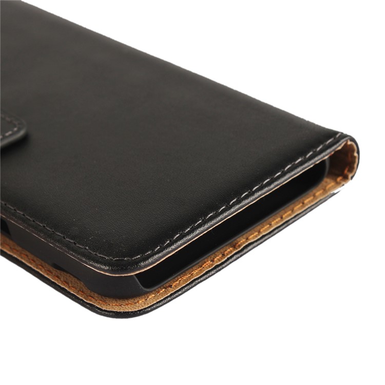 Genuine Split Leather Wallet Magnetic Flip Case for Samsung Galaxy J5 (2017) - Black-8