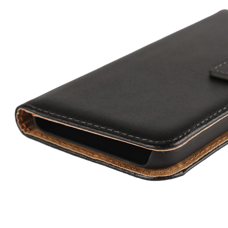 Genuine Split Leather Wallet Magnetic Flip Case for Samsung Galaxy J5 (2017) - Black-9