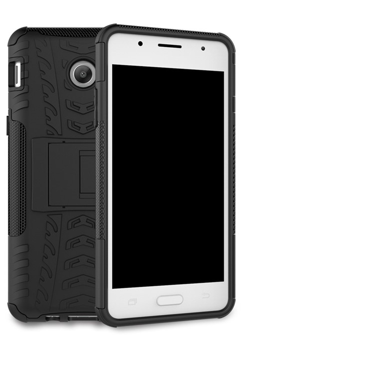 Kickstand Hybrid PC+TPU Case Cover Cool Tire Pattern for Samsung Galaxy J5 (2017) - Black-13