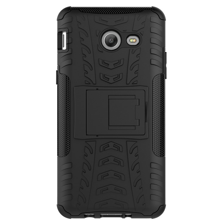 Kickstand Hybrid PC+TPU Case Cover Cool Tire Pattern for Samsung Galaxy J5 (2017) - Black-2