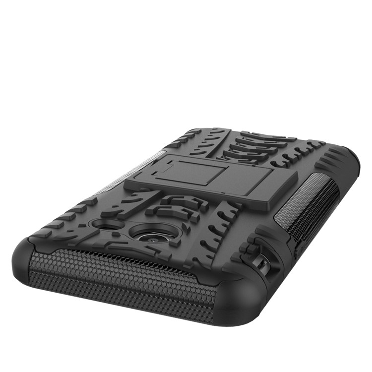 Kickstand Hybrid PC+TPU Case Cover Cool Tire Pattern for Samsung Galaxy J5 (2017) - Black-4