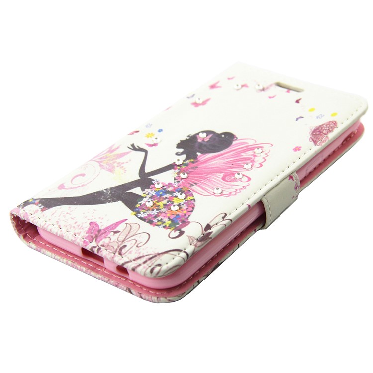 Patterned Rhinestones Leather Wallet Case for Samsung Galaxy J3 Emerge/J3 Prime/J3 (2017) - Butterfly Fairy-4
