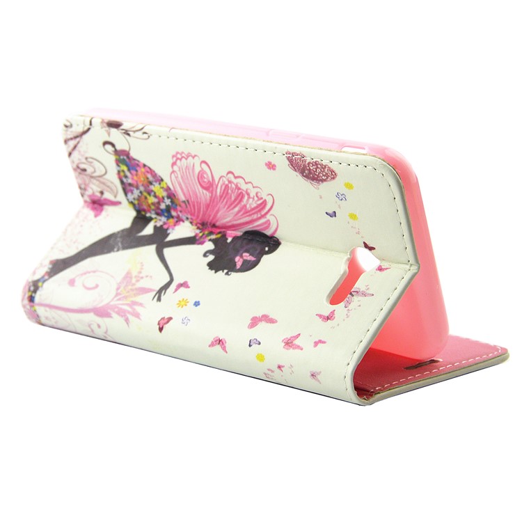 Patterned Rhinestones Leather Wallet Case for Samsung Galaxy J3 Emerge/J3 Prime/J3 (2017) - Butterfly Fairy-6