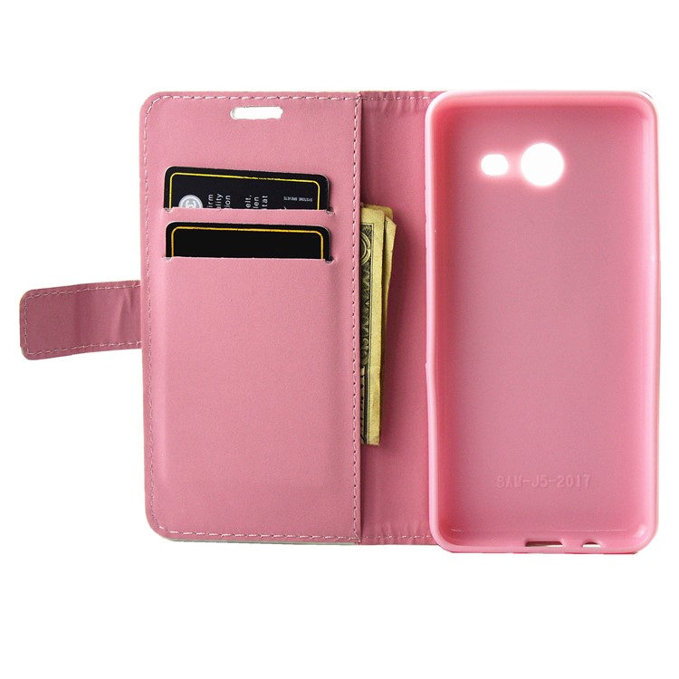 Patterned Rhinestones Leather Wallet Foldable Shell for Samsung Galaxy J5 (2017) J520 - Butterfly Fairy-5