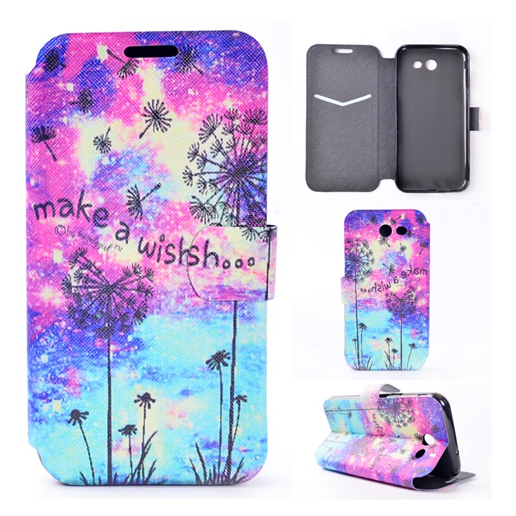 Pattern Printing Leather Stand Case for Samsung Galaxy J3 Emerge/J3 Prime/J3 (2017) - Dandelion and Quote-1