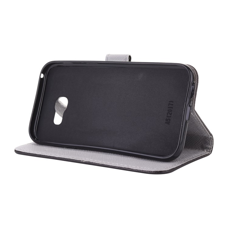 Patterned PU Leather Wallet Stand Case for Samsung Galaxy A3 (2017) - Don't Touch My Cell Phone-3
