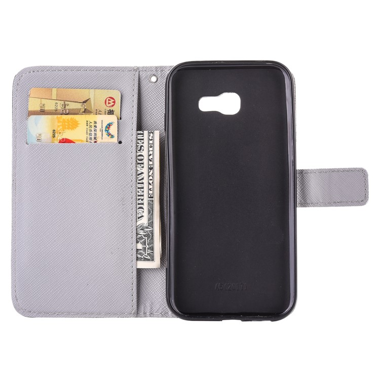 Patterned PU Leather Wallet Stand Case for Samsung Galaxy A3 (2017) - Don't Touch My Cell Phone-5