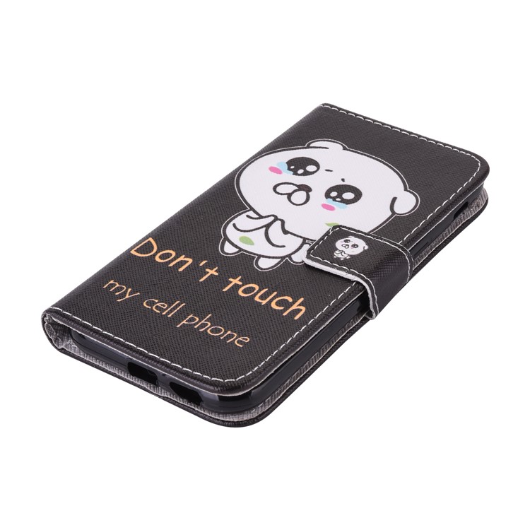 Patterned PU Leather Wallet Stand Case for Samsung Galaxy A3 (2017) - Don't Touch My Cell Phone-6