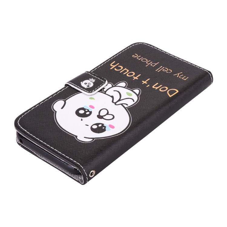 Patterned PU Leather Wallet Stand Case for Samsung Galaxy A3 (2017) - Don't Touch My Cell Phone-7