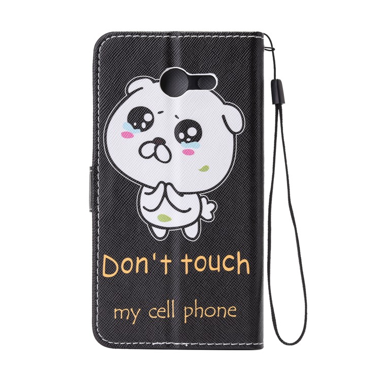 Patterned PU Leather Wallet Stand Case for Samsung Galaxy J3 Emerge/J3 Prime/J3 (2017) - Don't Touch My Cell Phone-3