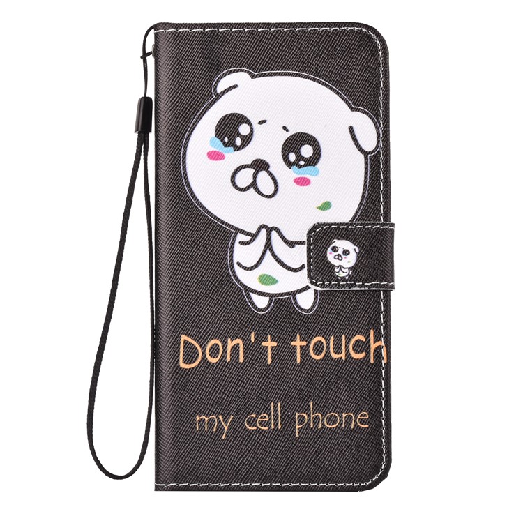 For Samsung Galaxy J5 (2017) Patterned Leather Wallet Case with Lanyard - Do Not Touch My Cell Phone-1