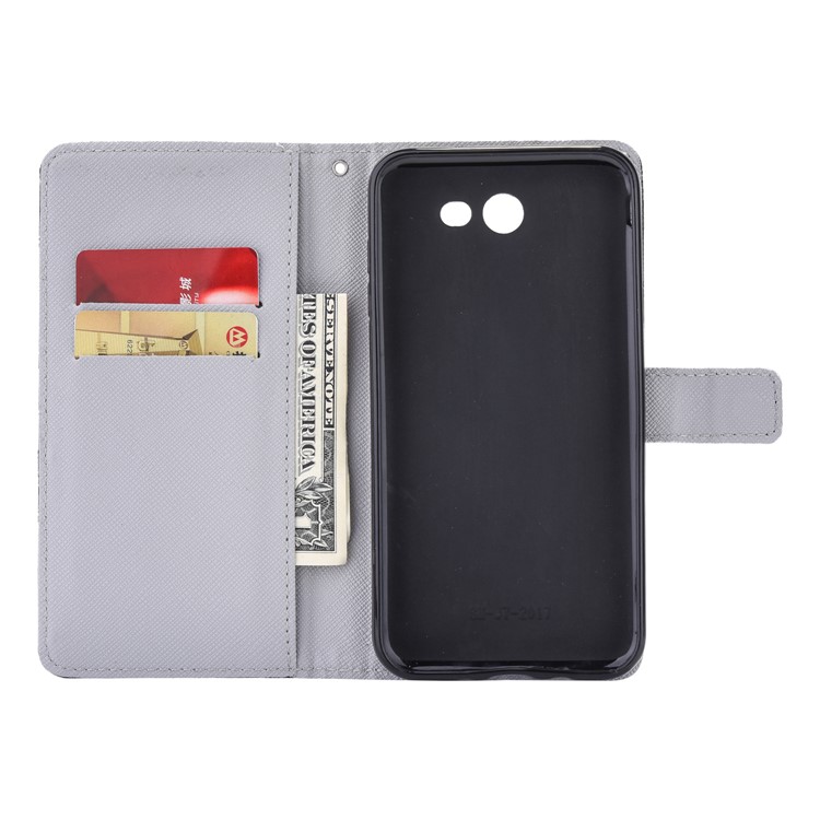 For Samsung Galaxy J5 (2017) Patterned Leather Wallet Case with Lanyard - Do Not Touch My Cell Phone-2