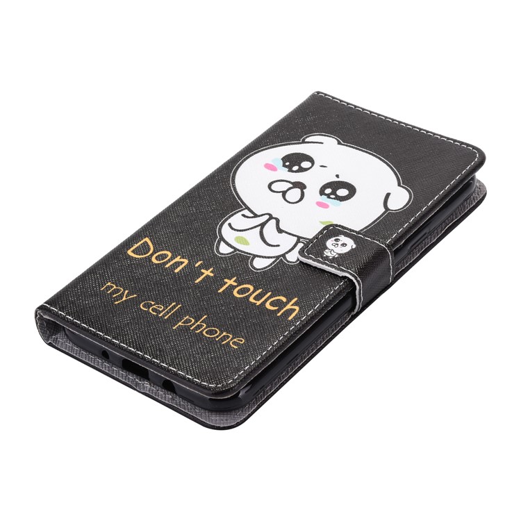 For Samsung J7 (2017) Patterned Leather Wallet Phone Case with Strap - Do Not Touch My Cell Phone-5