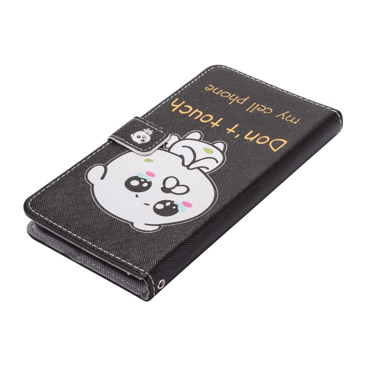 For Samsung J7 (2017) Patterned Leather Wallet Phone Case with Strap - Do Not Touch My Cell Phone-6