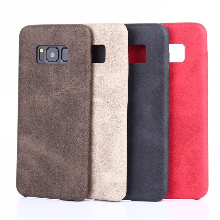Retro Style PU Leather Cell Mobile Phone Cover for Samsung Galaxy S8 Plus G955 - Black-5