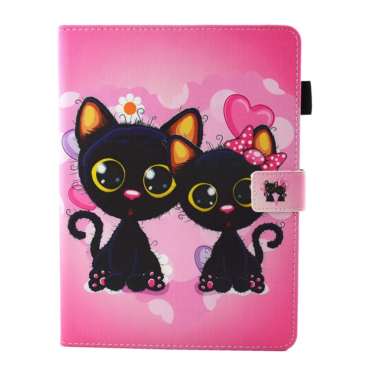 Patterned Card Holder Leather Case for Samsung Galaxy Tab S3 9.7-inch T820 - Two Lovely Cats-1