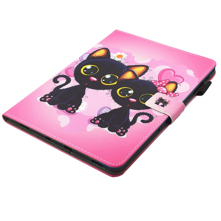 Patterned Card Holder Leather Case for Samsung Galaxy Tab S3 9.7-inch T820 - Two Lovely Cats-3