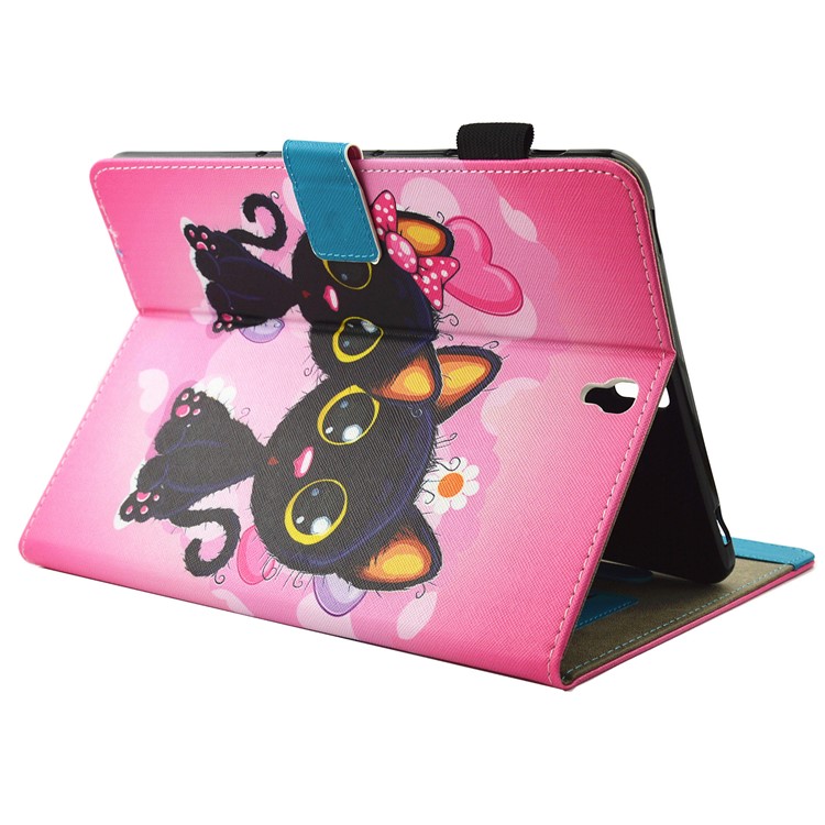 Patterned Card Holder Leather Case for Samsung Galaxy Tab S3 9.7-inch T820 - Two Lovely Cats-5