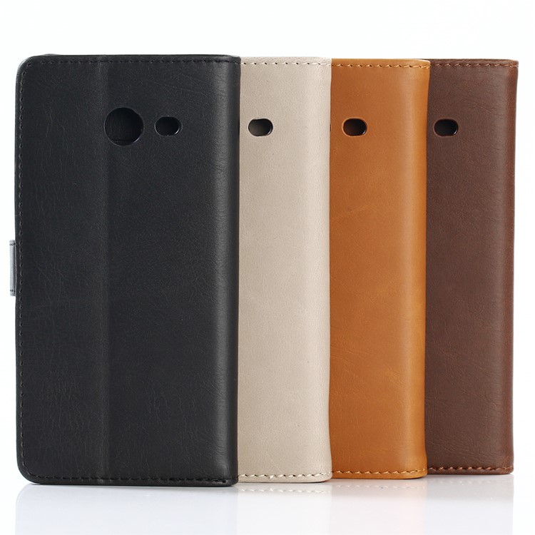 Retro Crazy Horse Wallet Leather Cell Phone Case with Stand for Samsung Galaxy J5 (2017) - Black-6
