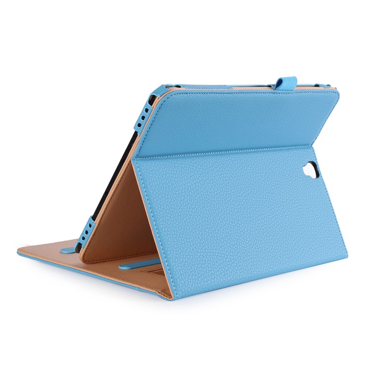 Business Style Folio Stand Leather Shell Case for Samsung Galaxy Tab S3 9.7 inch - Blue-3