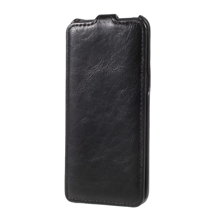 Vertical Flip Crazy Horse Grain Leather Phone Casing for Galaxy S8 G950 - Black-2
