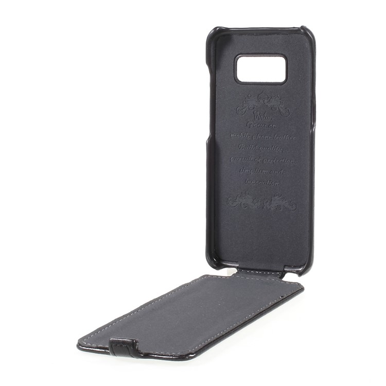 Vertical Flip Crazy Horse Grain Leather Phone Casing for Galaxy S8 G950 - Black-5
