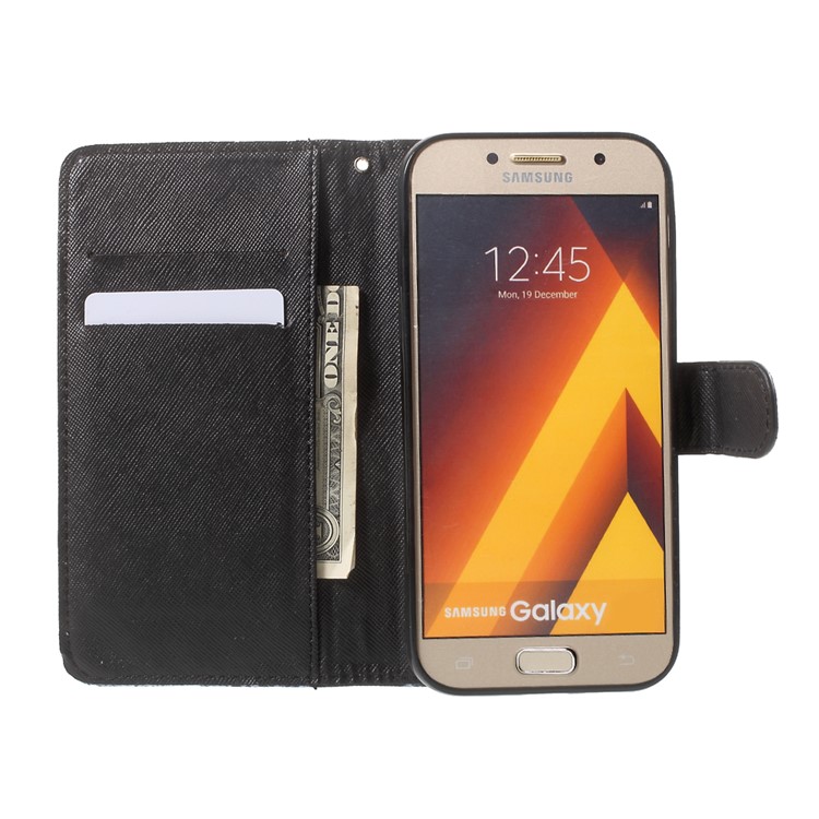 Pattern Printing Leather Wallet Stand Case Cover for Samsung Galaxy A5 (2017) - Cat Pattern-6