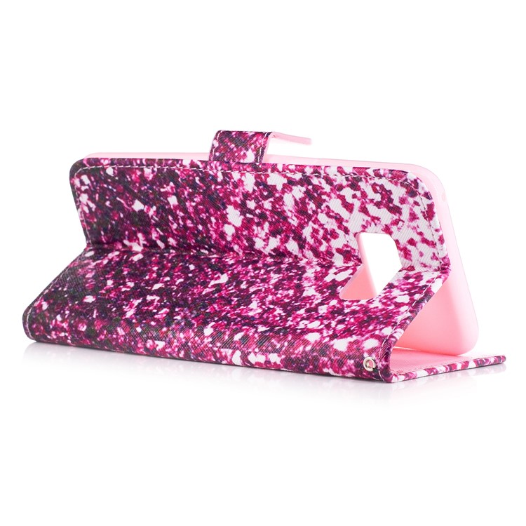 Patterned Wallet Leather Stand Case for Samsung Galaxy S8+ SM-G955 - Rose Sequins-3