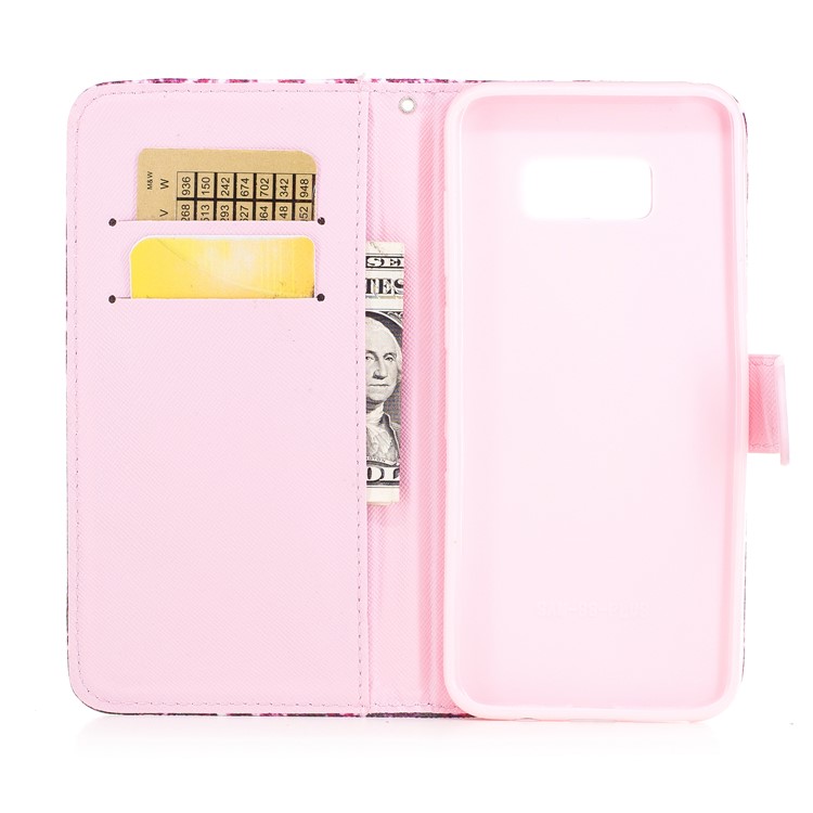 Patterned Wallet Leather Stand Case for Samsung Galaxy S8+ SM-G955 - Rose Sequins-6