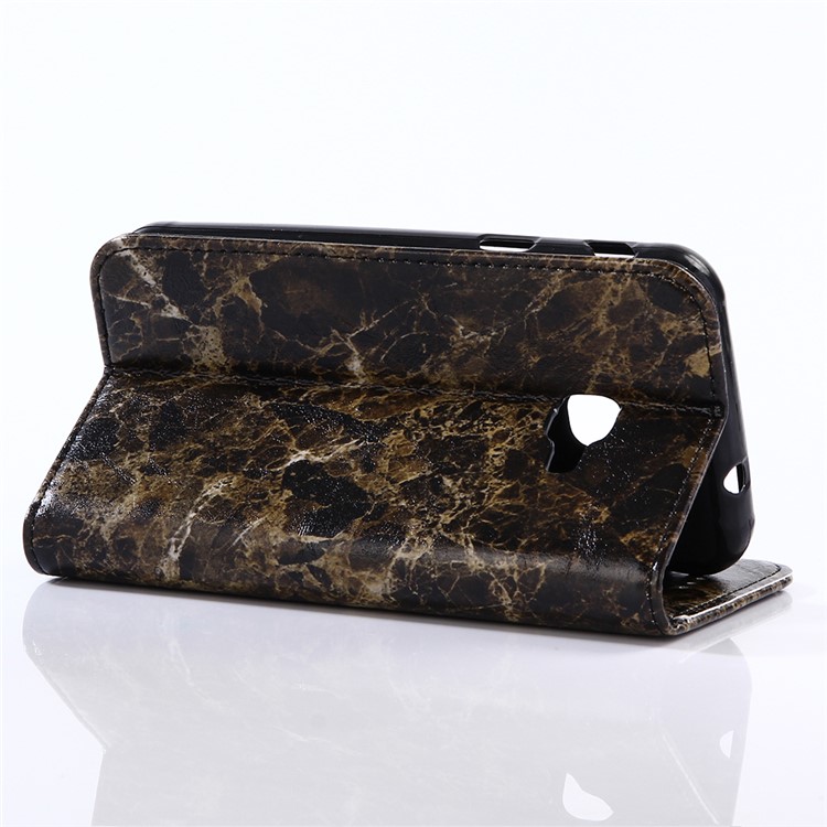 Marble Pattern Leather Wallet Mobile Phone Case for Samsung Galaxy Xcover 4 - Black-4
