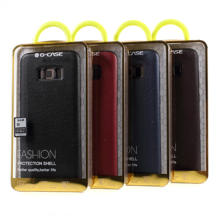 G-CASE Leather Coated PC Back Cover for Samsung Galaxy S8 Plus G955 -Black-6
