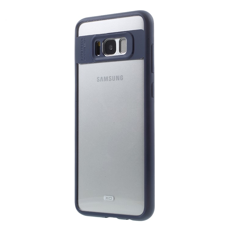 For Samsung Galaxy S8 Plus G955 XO Clear PC + TPU Edge Hybrid Mobile Casing - Dark Blue-1