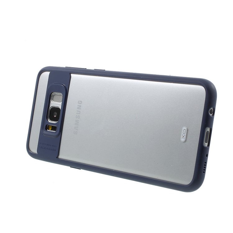 For Samsung Galaxy S8 Plus G955 XO Clear PC + TPU Edge Hybrid Mobile Casing - Dark Blue-4