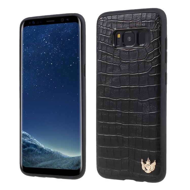 XO Crocodile Texture PU Leather Coated PC + TPU Hybrid Case for Samsung Galaxy S8 G950 - Black-1
