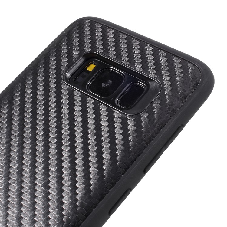 XO PU Leather Coated Carbon Fiber Texture PC + TPU Hybrid Case for Samsung Galaxy S8 G950 - Black-3