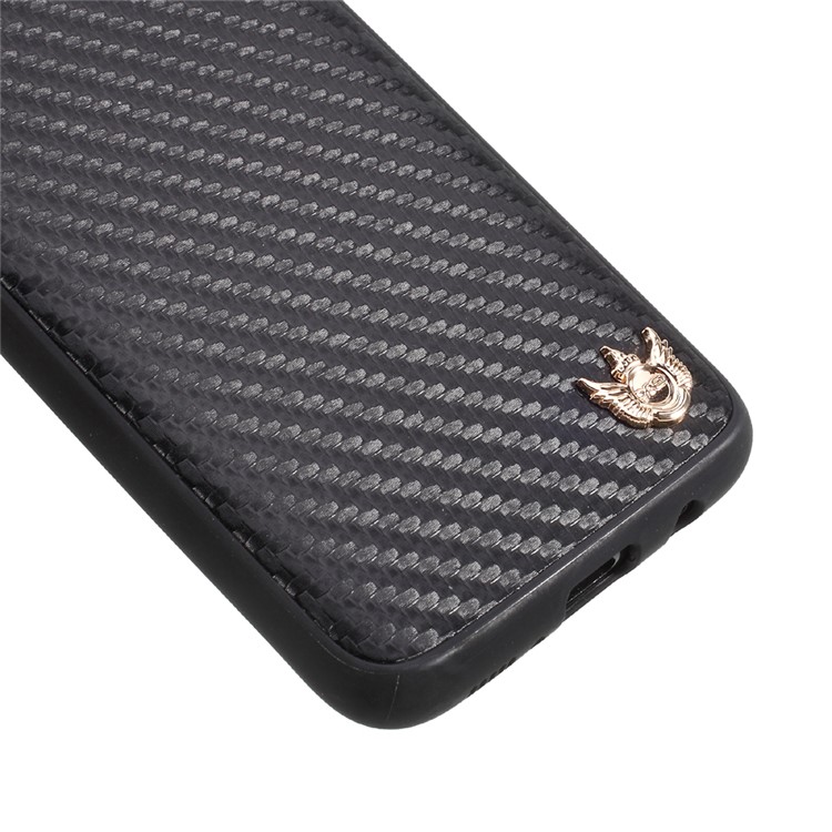 XO PU Leather Coated Carbon Fiber Texture PC + TPU Hybrid Case for Samsung Galaxy S8 G950 - Black-4