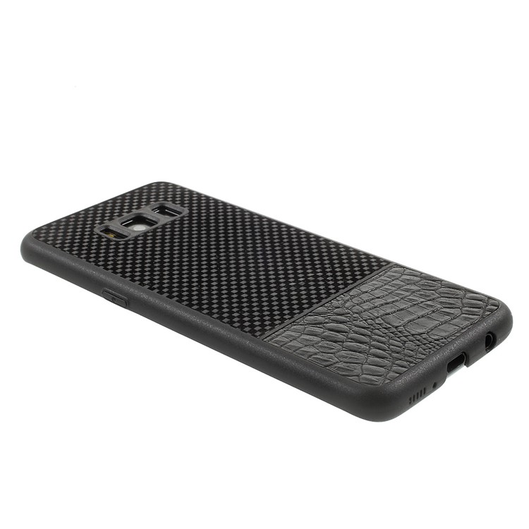 Crocodile Texture Leather Coated Splicing Lattice Pattern PC Case for Samsung Galaxy S8 Plus G955 - Black-4